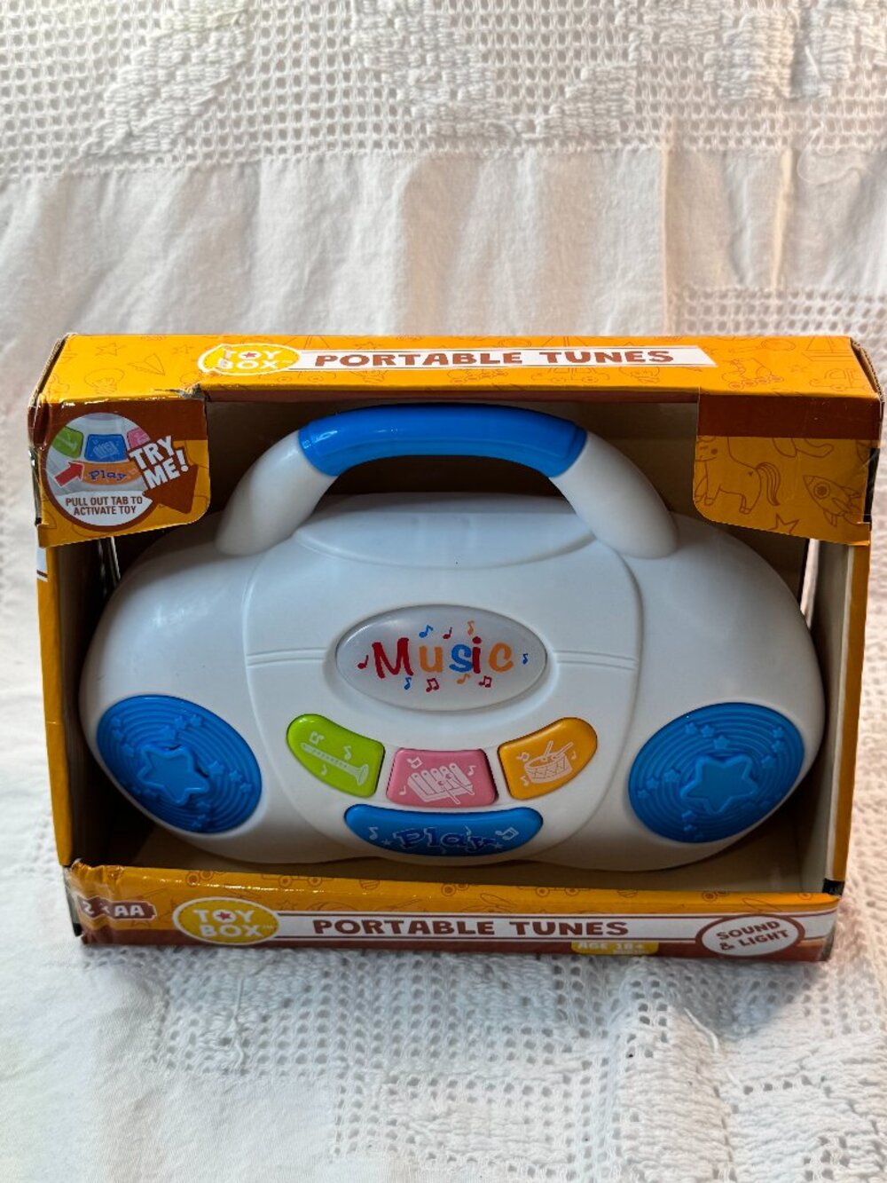 From Toy Box Portable Tunes Battery Operated Musical Boombox